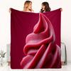 Strawberry ice cream pattern Flannel printed blanket suitable for all seasons suitable for living room office sofa and travel