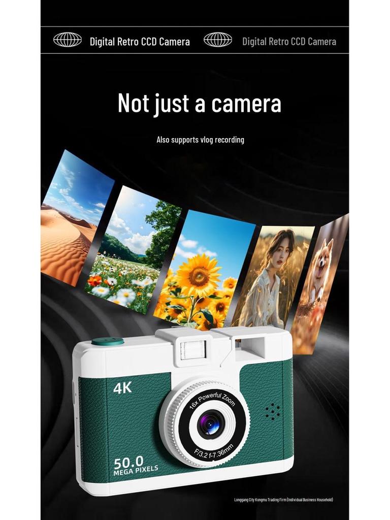 9800W Retro Digitalkamera mit Dual-Objektiv: HD-Foto & Video für Studenten