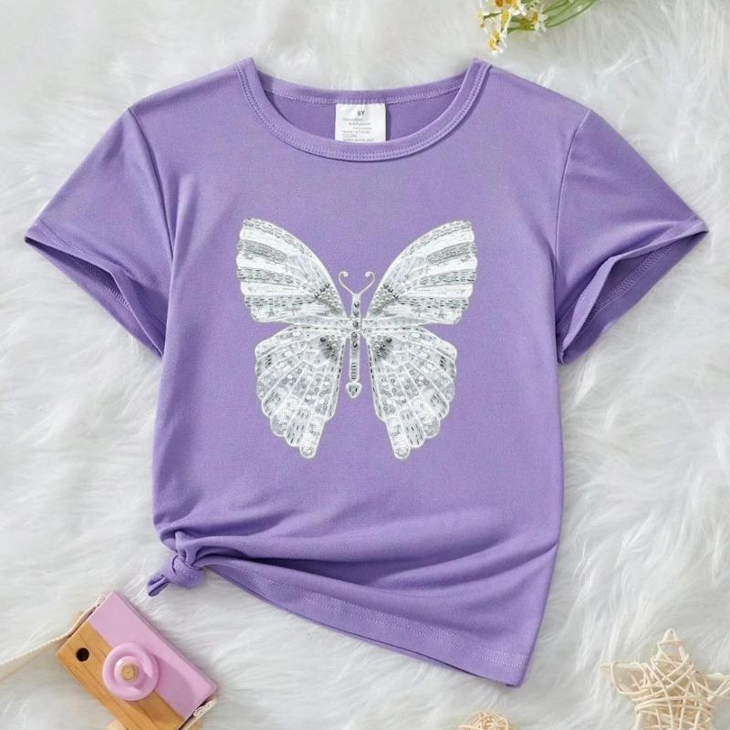 Summer Teen Cotton T-shirt Cartoon Cartoon Print Top Kids Clothes Street Sport Fashion T-shirt Baby Boys Girls Cute Short Sleeve