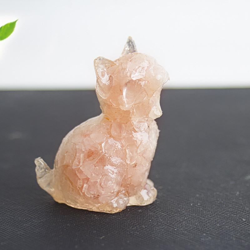 Crystal Resin Animal Decor Hatching Cat Office Home Tabletop Ornament For Gift Decor