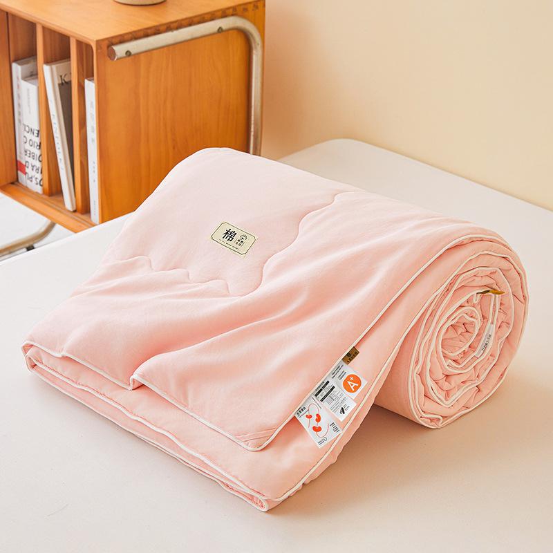 Solid color double-layer yarn summer cool quilt knitted cotton air conditioner quilt cool feeling machine washable