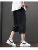 Men's Lightweight Cropped Straight-Leg Casual Trousers - Breathable, Versatile, Large Size, Slightly Elastic