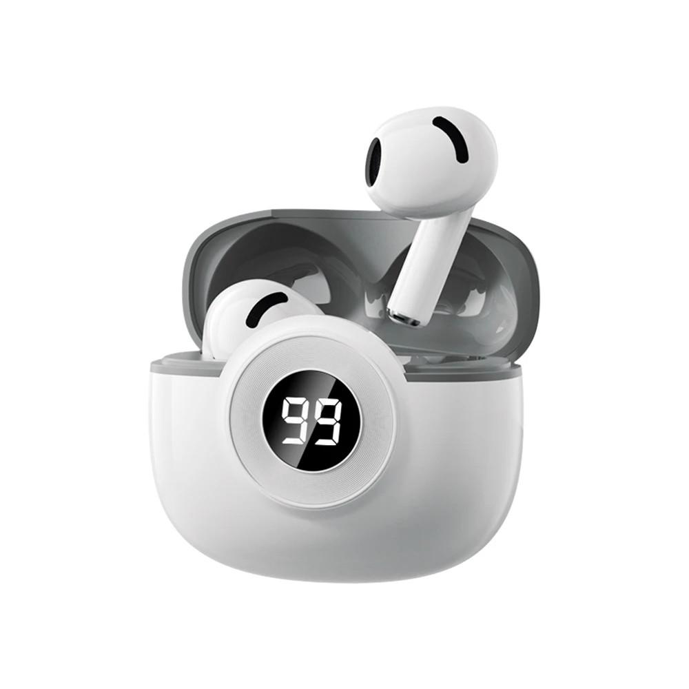 

Мини-вкладыши беспроводные наушники цифровой дисплей HiFi стерео музыкальная гарнитура с HD микрофоном шумоподавление низкая задержка белый