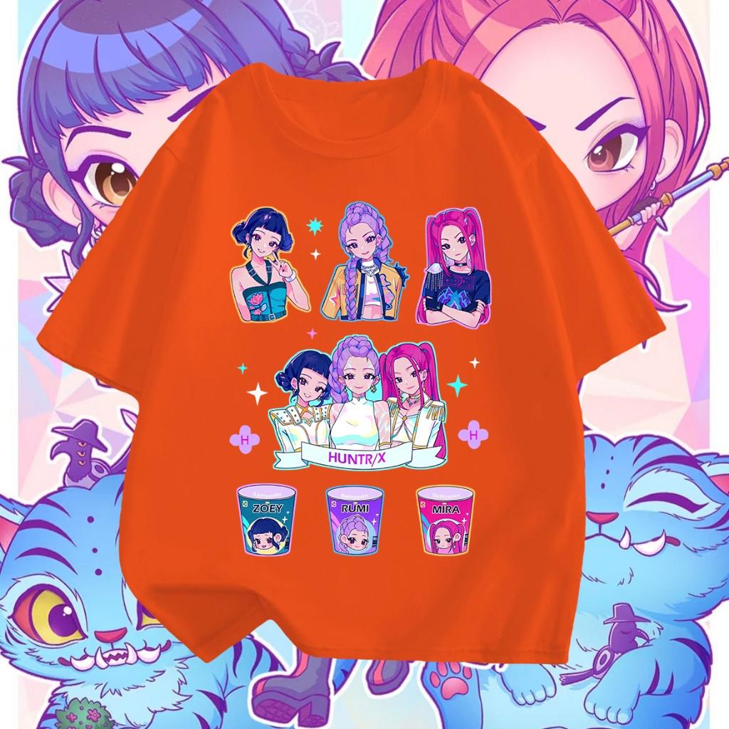 Dämonenjäger T-Shirt Lustige Cartoon Kurzarm Anime Mädchen Mode und Komfort