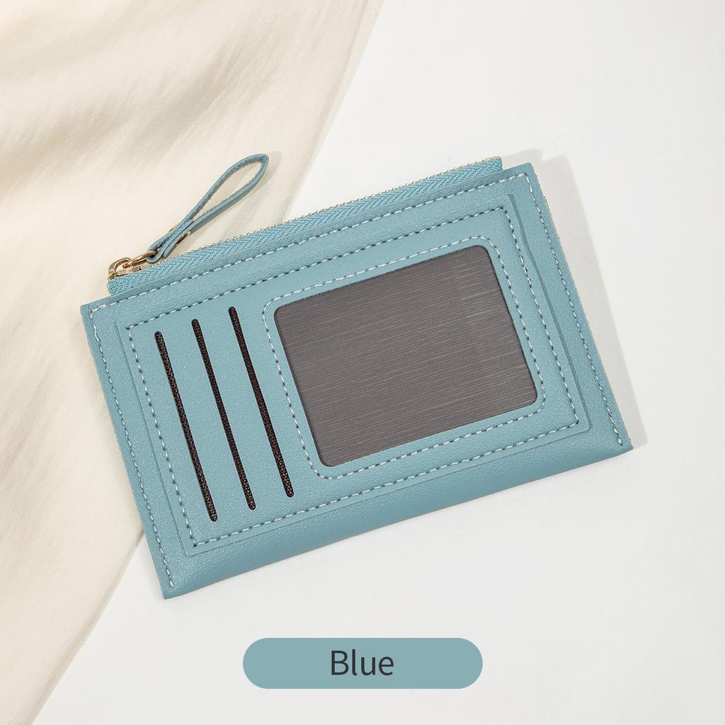 Fashionable ultra-thin women's card bag simple mini compact PU leather credit card wallet portable short multi slot zero wallet