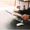 Ergonomic Acrylic Laptop Stand for Desk - Adjustable Height, Anti-Slip Design, Portable & Sturdy for Better Posture & Cooling