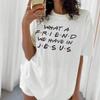 T-Shirt Lässig Kurzarm Glaube Wounisex Oberteile Kleidung Jesus Inspirierender Briefdruck T-Shirt Spaß Freunde Religion