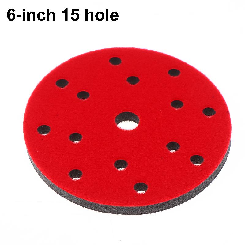 6Inch 15 Holes Pneumatic Dry Grinding Head Sponge Buffer Pad Dry Grinding Machine Soft Pad Self-Adhesive Grinding Machine Tray P