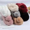 Faux Rabbit Fur Scarf Winter Warm Neckerchief Women Pearl Solid Color Neck Muffler Ladies Thick Scarves