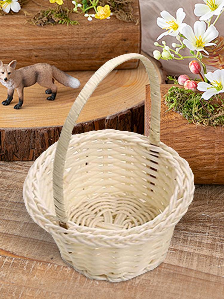 3 Shapes Beautiful Hand Made Flower Storage Basket Hand-Woven Wicker Flower Basket Shopping Storage Hamper Basket