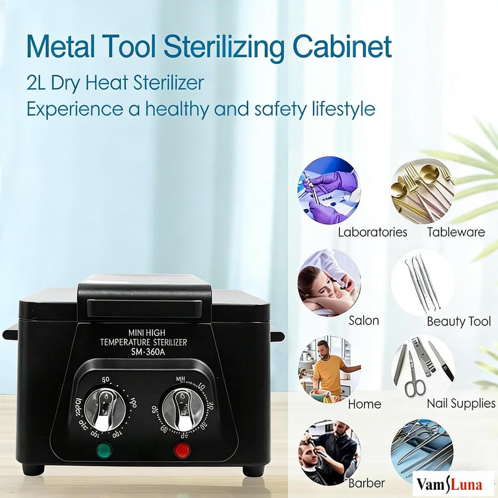 300W High Temperature 2.5L Steriliser, Max. Temperature 220℃ Dry Heat Disinfector, Metal Tool Smart Sanitizing Box
