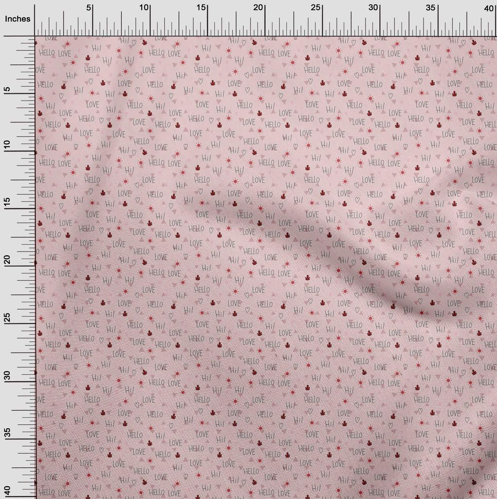 oneOone Cotton Flex Light Pink Fabric Text Diy Clothing Quilting Fabric Print Fabric By Yard 40 Inch