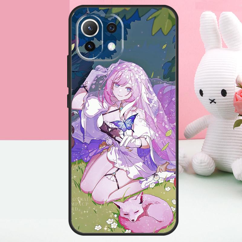 Elysia Honkai Impact Case For Xiaomi 14 13 15 Ultra 15T 13T 14T Pro 17 Pro Max POCO X7 X5 X6 Pro F5 F6 F7 Funda