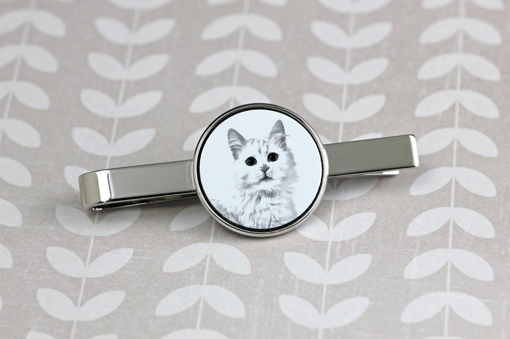 Turkish Van - Cat Tie Clip, Personalized Tie Clip, Unique Gift for Men from Art-Dog Brand