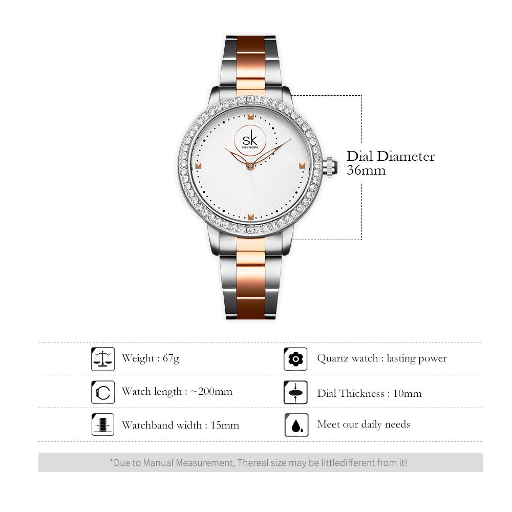 SHENGKE Luxury Women's Watch Women Geneva Designer Ladies Watch For Women Luxury Japanese Quartz Rose Golden Wrist Watch