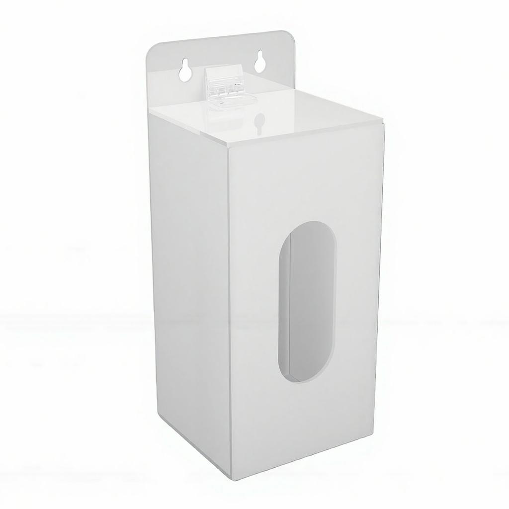 Wall Mounted Glove Holder Clear Acrylic Storage Box for Disposable Caps Masks Shoe Covers 1 Compartment