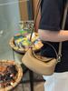 Litchi Pattern Genuine Leather Top-layer Cowhide Ingot Bag Women's New Simple High-end Cross-section Fashionable Commuter Portable