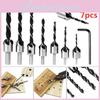 Adjustable 7 Pcs Wood Chamfer Countersink Drill Bit Kit Set For Efficient Carpentry Tasks
