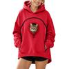 Womens Winter Fleece Hooded Sweatshirt Long Sleeve Zipper Warm Loose Fit Streetwear Casual Top