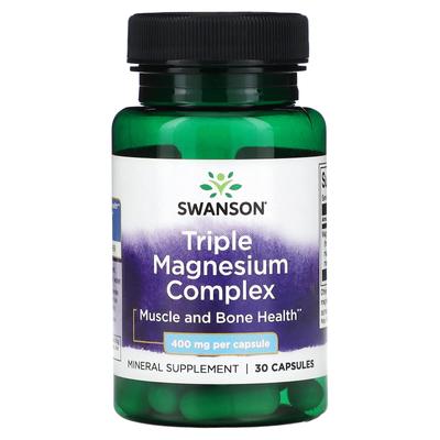 Complexe triple magnésium, 400 mg, 30 gélules