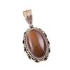 Natural Botswana Agate 925 Solid Sterling Silver Gift TwoTone Pendant 1.50" e8i63