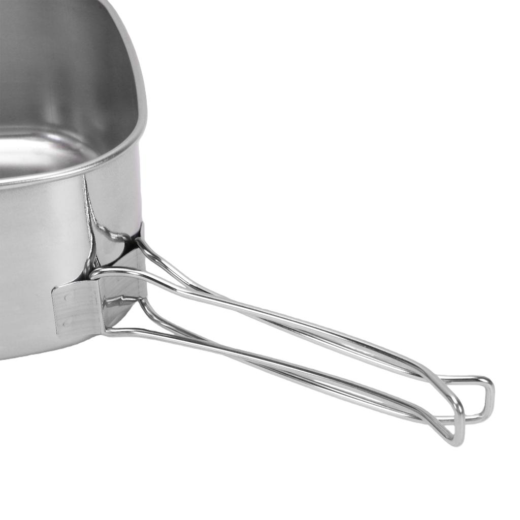 6Pcs Camping Cookware Set Portable Stainless Steel Cooking Kit with Pot and Pan for Outdoors Picnic Hiking CW 304 6