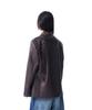 Aakam 3-Button Leather Blazer (Brown)