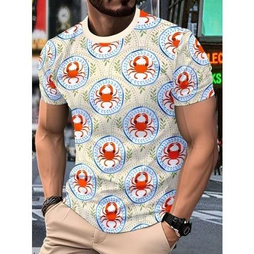 3D Digitaldruck T-Shirt Teenager Herren Kurzarm Oberteil Vielseitig Atmungsaktiv