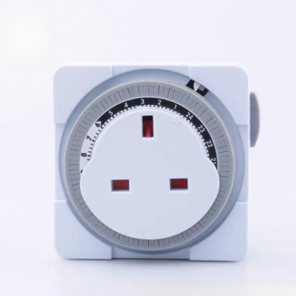EU/US 24 Hours Timer Switch Timer Plug in Mechanical Grounded Programmable Smart Countdown Loop Switch Socket Auto Power off