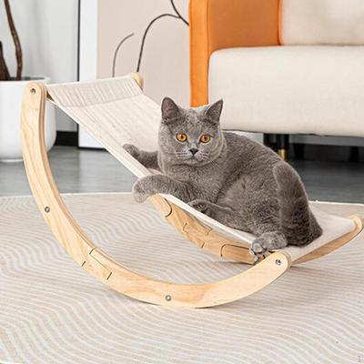Cat Rocking Chair Hammock Swing Bed, Lounger Pet Removable Elevated Bed