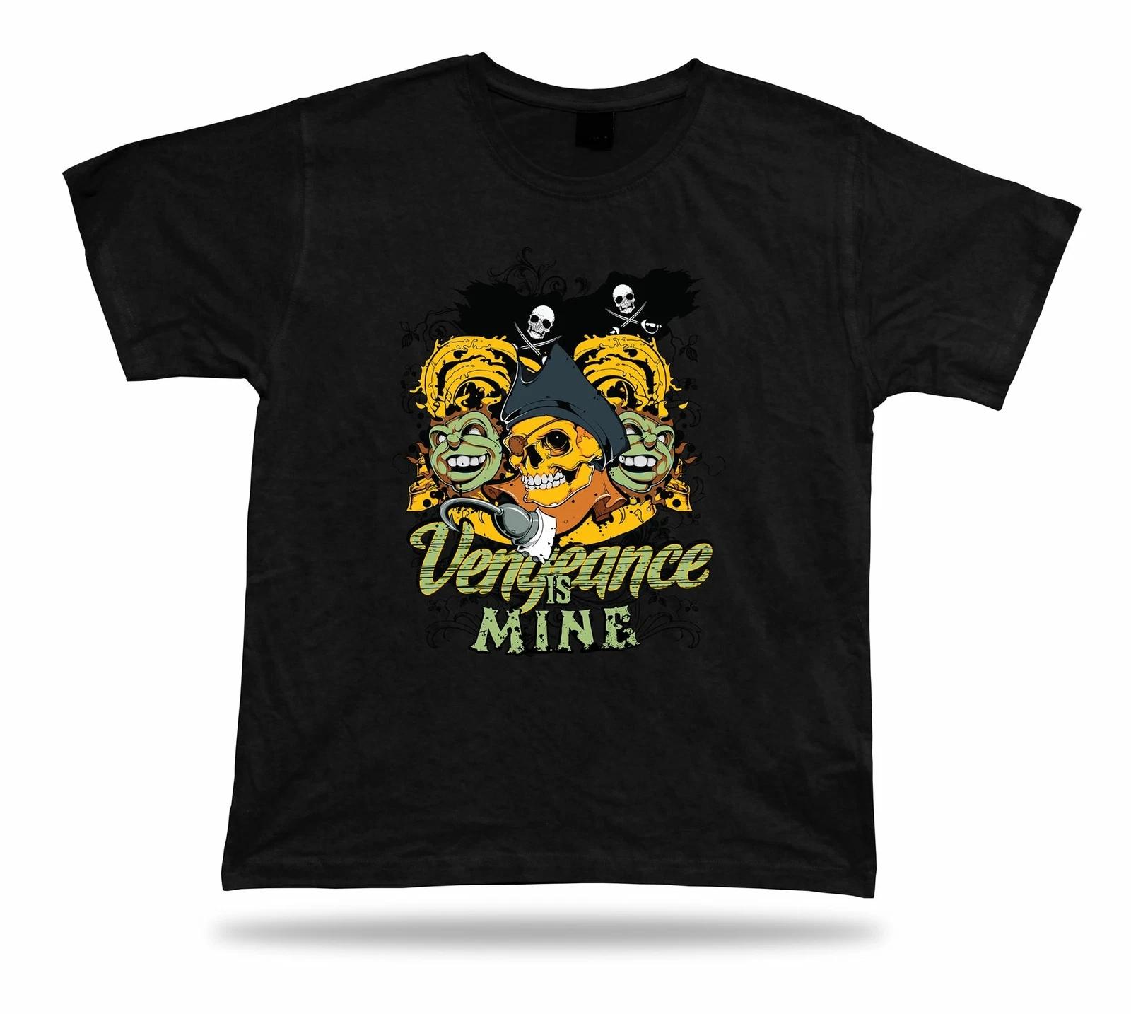 Tshirt Tee Shirt Birthday Gift Idea Pirate World Skull Ship Vengeance Treasure 4XL