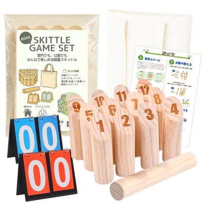 Angelicate Skittle Game Set with Throwing Storage and Instructions for Competitive Wooden Finnish Wooden Ideal for Indoor and Outdoor Corporate