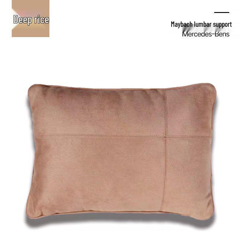Car Headrest Suede Plush Pillow: Lumbar & Neck Support Cushion