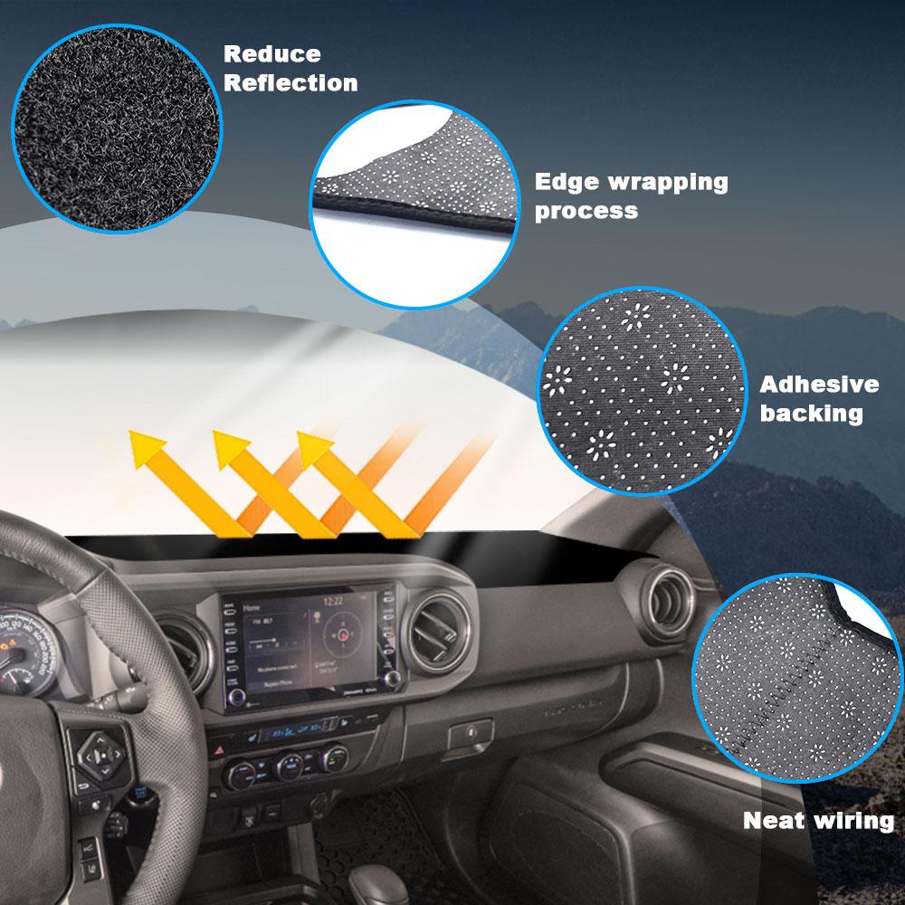 Dashboard Cover Dash Mat for Toyota Tacoma 2025-2016 (Without HUD Models) Car Dash Board Pad Anti-Glare Carpet Sunshield Protect