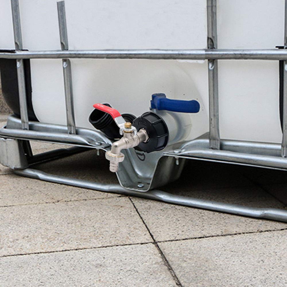 Złącze kranu do zbiornika IBC z gwintem grubym S60x6 X 1/2'' 3/4'' Adapter do złącza wodnego 1000L Garden Home Zamienny zawór przyłączeniowy