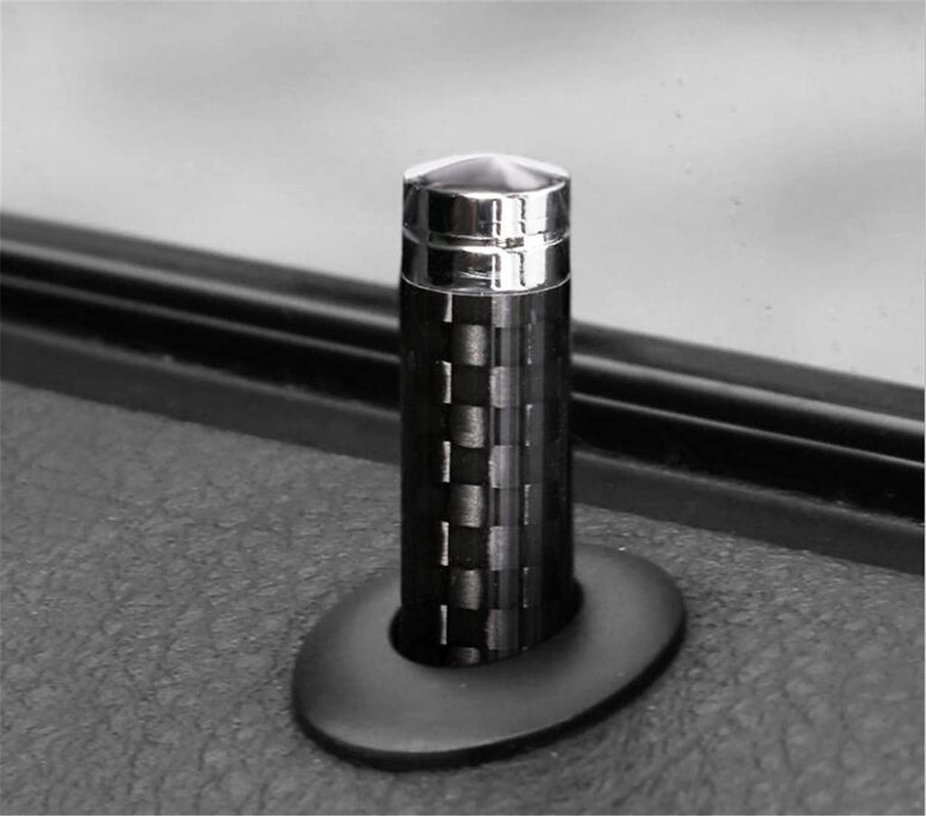 Car Door Sports Door Lock Carbon Fiber Design with Chrome Pin Guard Lock, Pin, (1)