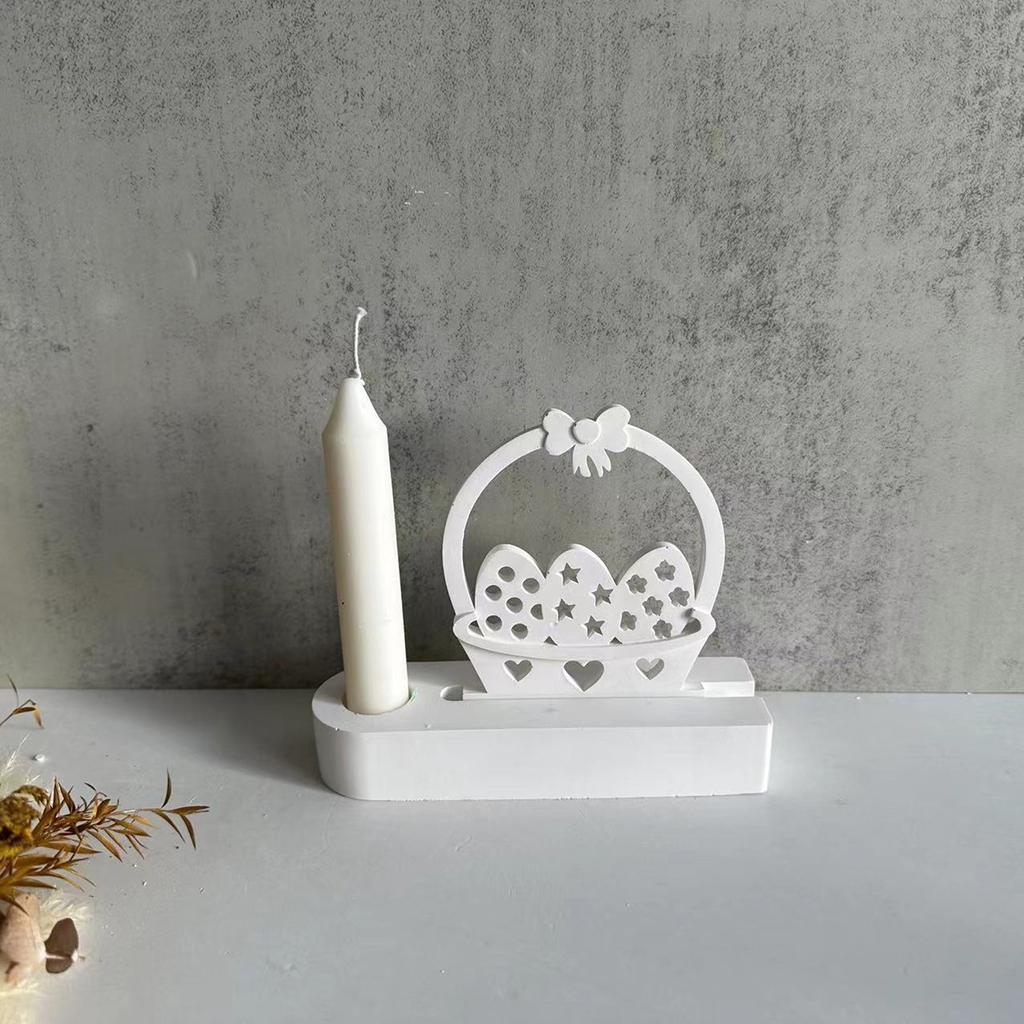 Flower Basket Candle Holder Silicone Molds DIY Candlesticks Resin Moulds Concrete Casting Moulds Easter Decorations