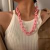 Women's Neck Chain Fashion Colorful Acrylic Thick Necklace For Women Men Bohemian Plastic Choker Collar Necklace Jewelry Gifts