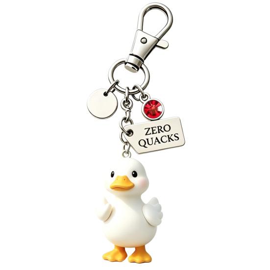 Keychain Pendant Inspirational Duck Design Key Holder with Birthstone Charm Encouragement Card Lightweight Healing Gift