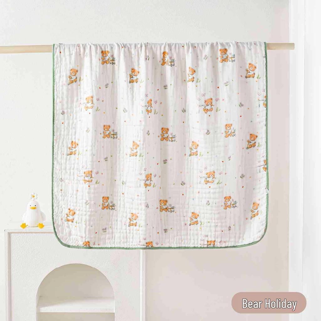 6-Layer Bamboo Cotton Bath Towel with Border