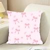 Pink Bow Cherry Cushion Cover Reversible Plush Pillow Cover For Car Sofa Bedroom Decorative Gift Pillowcase