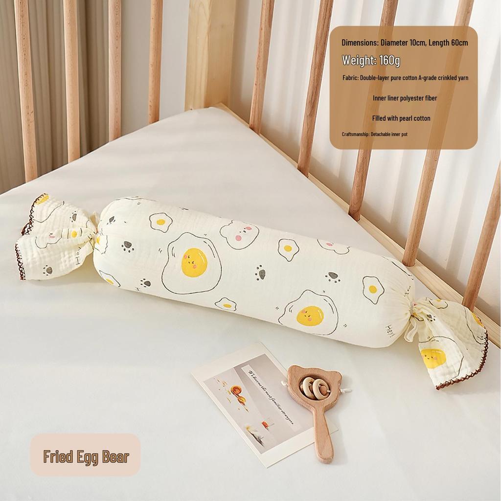 Almohada de Soporte Lateral para Dormir para Niños - Almohada Cilíndrica de Algodón Puro para Abrazar