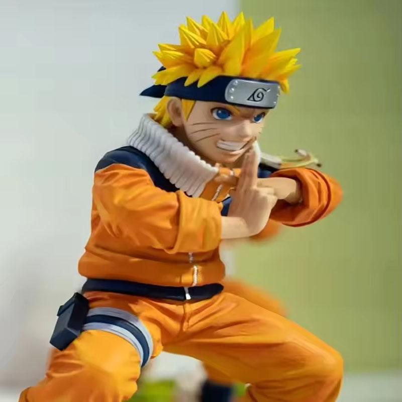 Naruto Anime Figure 18cm Uzumaki Naruto Action Figurine Battle Scene Collect Pvc Statue Model Boy Ornament Toys Gift