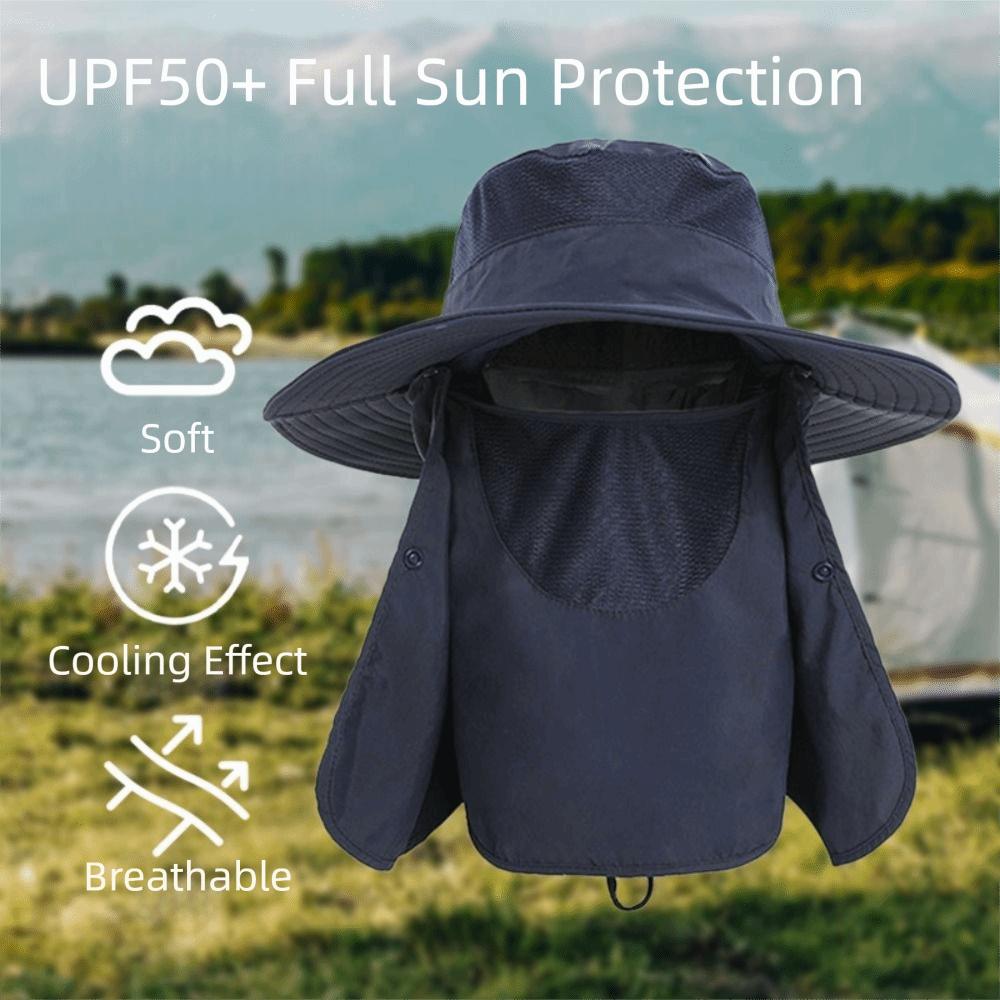 Breathable Large Round Brim Fishing Cap Quick Drying Anti-UV Summer Sun Hat Sun Block Visor Bucket Hat Travel