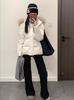 2026 Women's Slimming Hooded Cotton Jacket with Fur Collar - Winter Fit, Thickened, Petite Outerwear