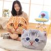 Scottish Fold Cat Plush Pillow Stuffed Soft Cartoon Animal Seat Cushion Back Support Plushie Sofa Chair Indoor Decor Gift
