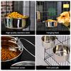 Stainless Steel Pet Food Bowl 10-20CM Ordinary Cage Hanging Dog Basin Feeder Large Capacity Fixed Metal Feeding Bowl