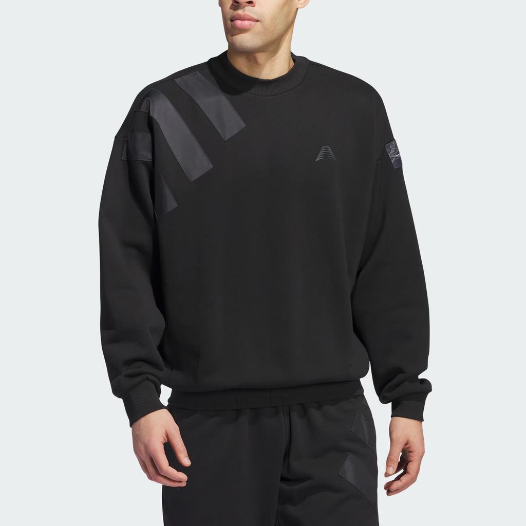 Adidas Anthony Edwards Serie Basketball Logo Print Rundhals Langarm Sweatshirt Herren Sweatshirt Schwarz IW8060