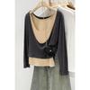 Women's Two-Tone Long-Sleeve Layered T-Shirt: 2026 Autumn/Winter Style, Versatile Inner or Outerwear