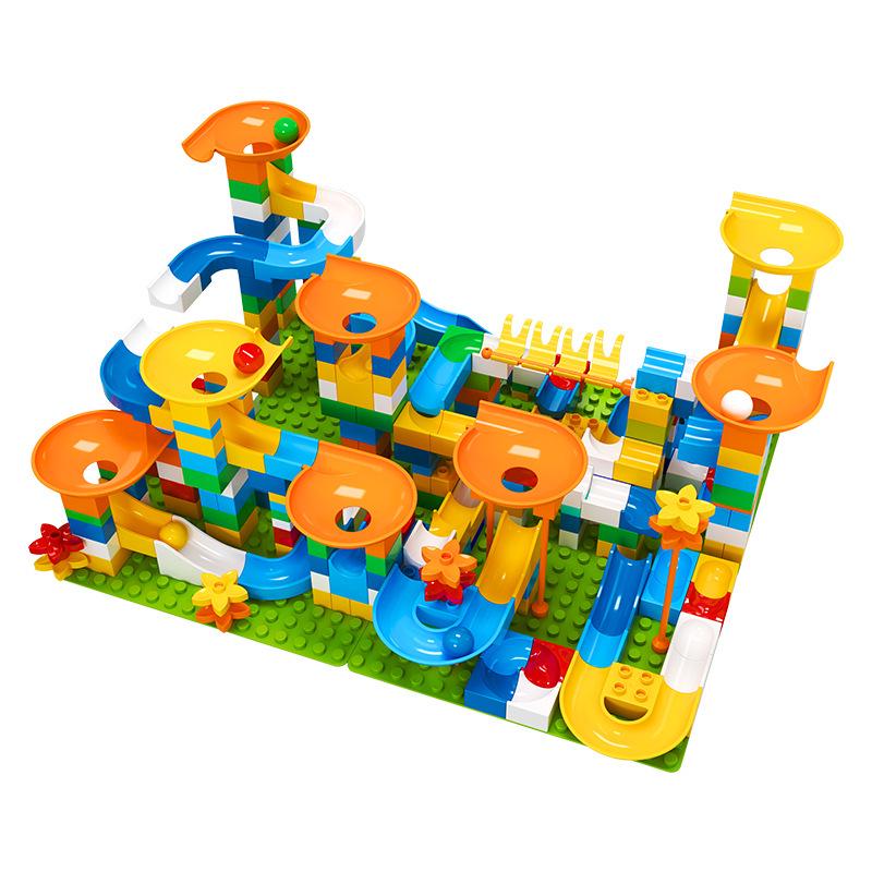 Large Particle Versatile Track Blocks Compatible with LEGO for Children Aged 3-6